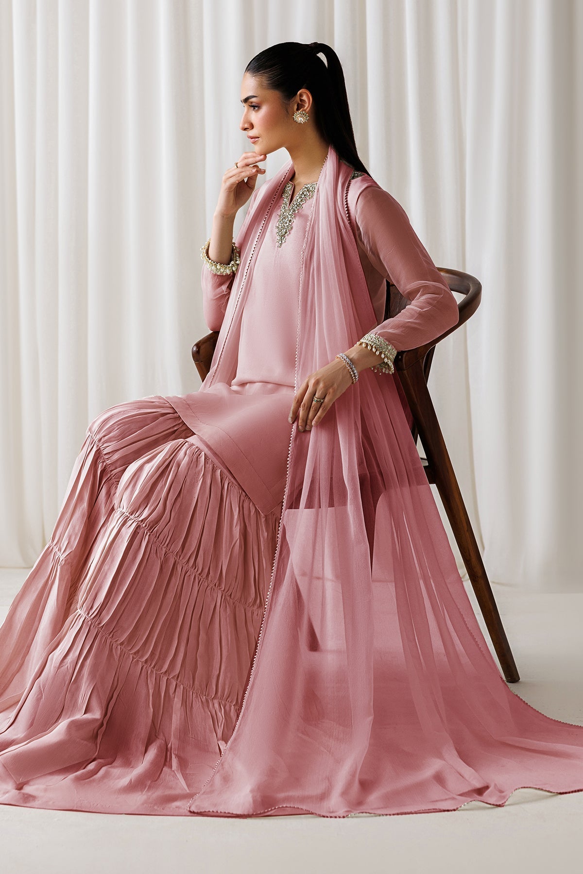 EMBROIDERED CHIFFON EN-1295