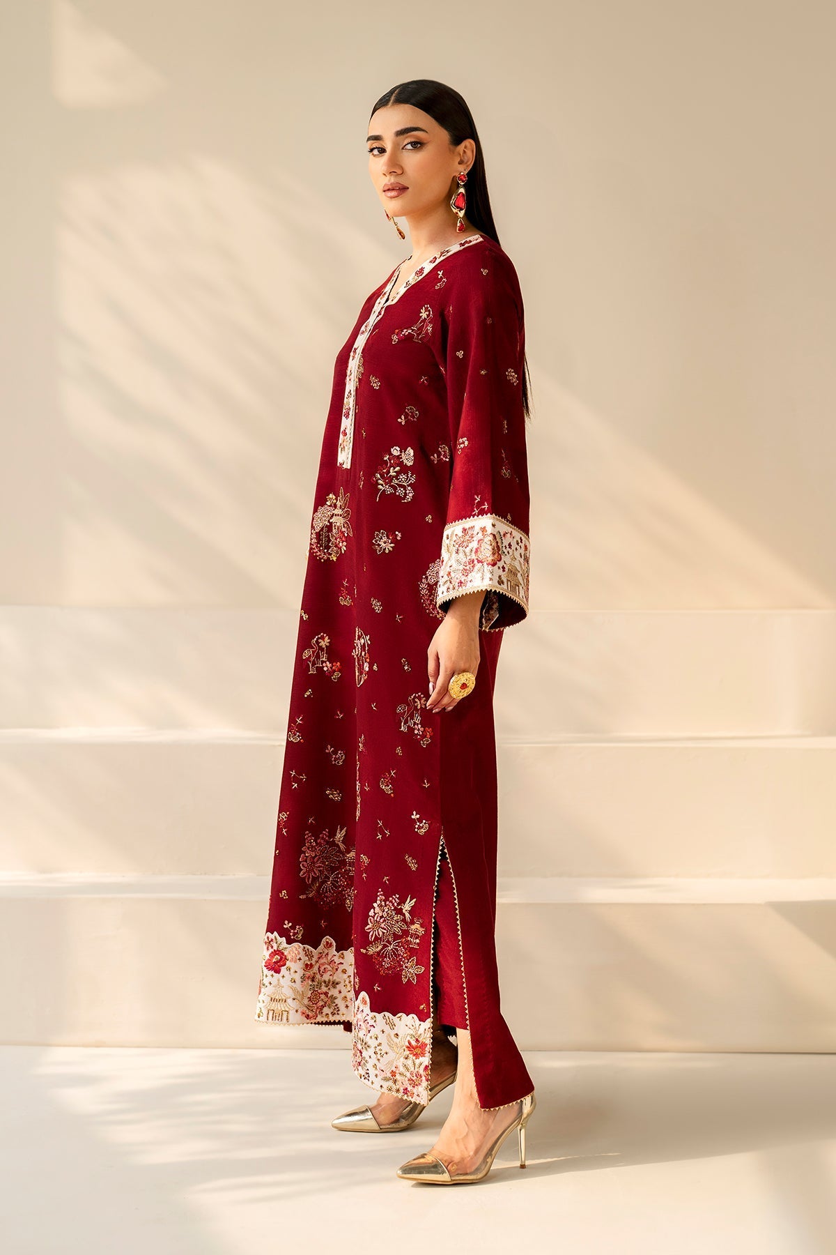 EMBROIDERED RAW SILK PR-1177