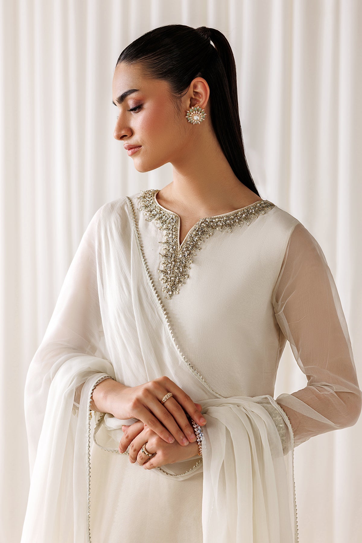 EMBROIDERED CHIFFON EN-1293