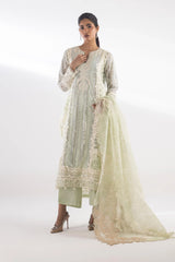 Stitched Embroidered Net Shirt + Bottom