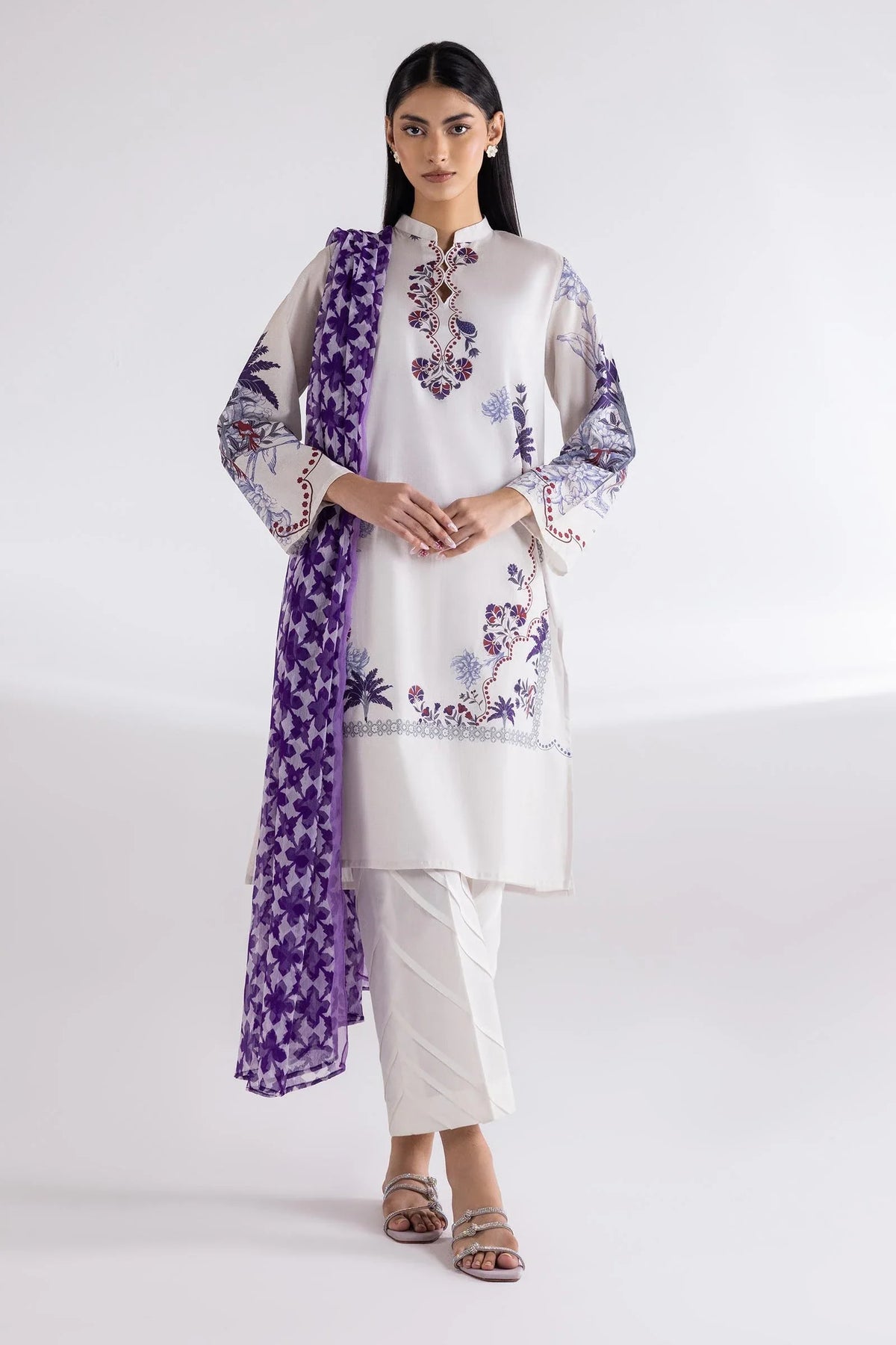 Stitched Mahay Lawn Shirt + Dupatta