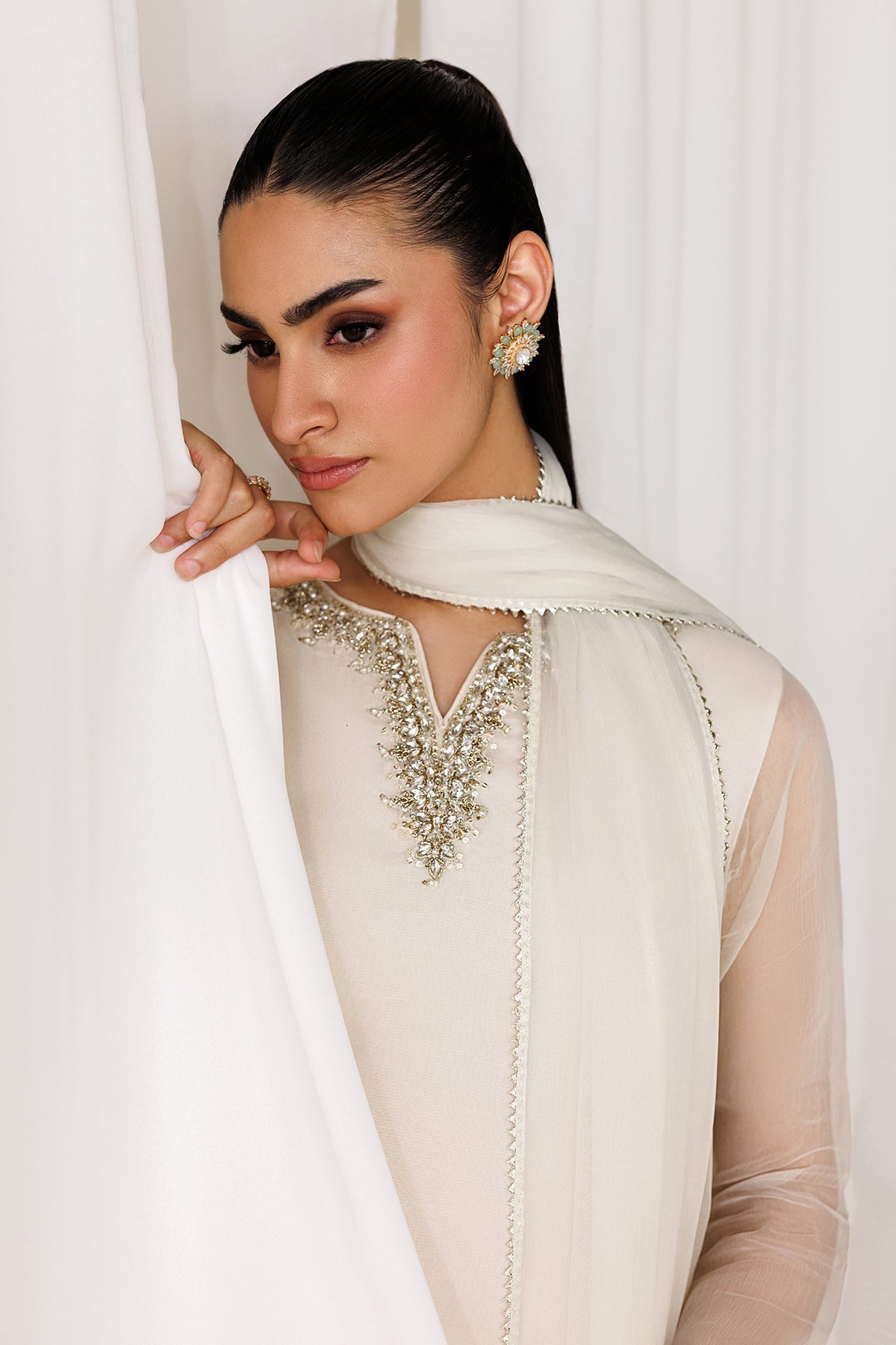 EMBROIDERED CHIFFON EN-1293