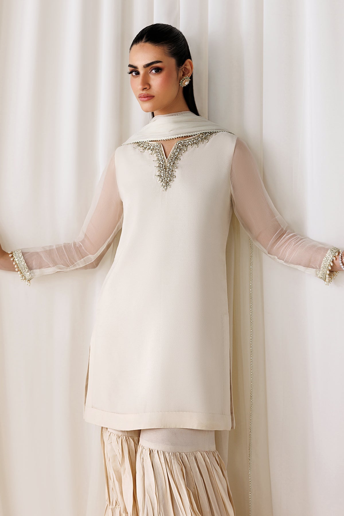 EMBROIDERED CHIFFON EN-1293