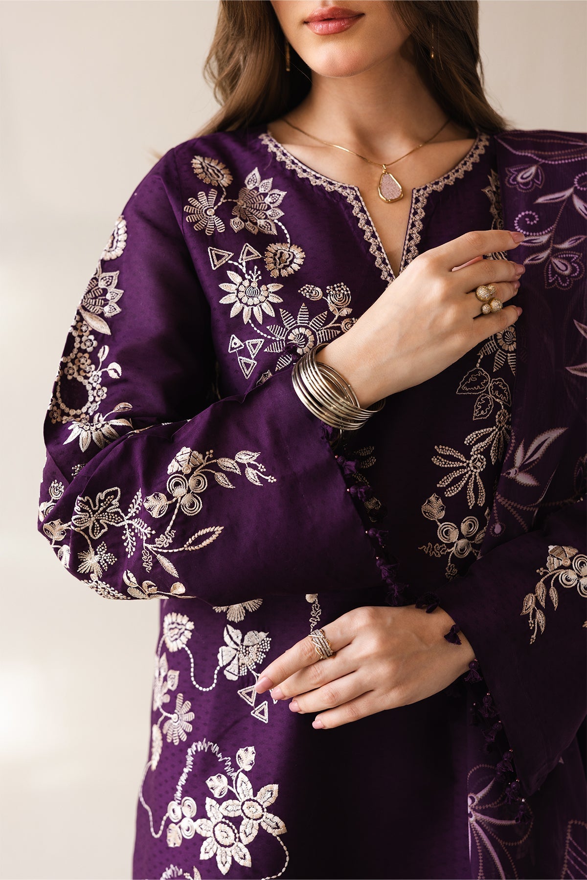 EMBROIDERED DOBBY LAWN PR-1279