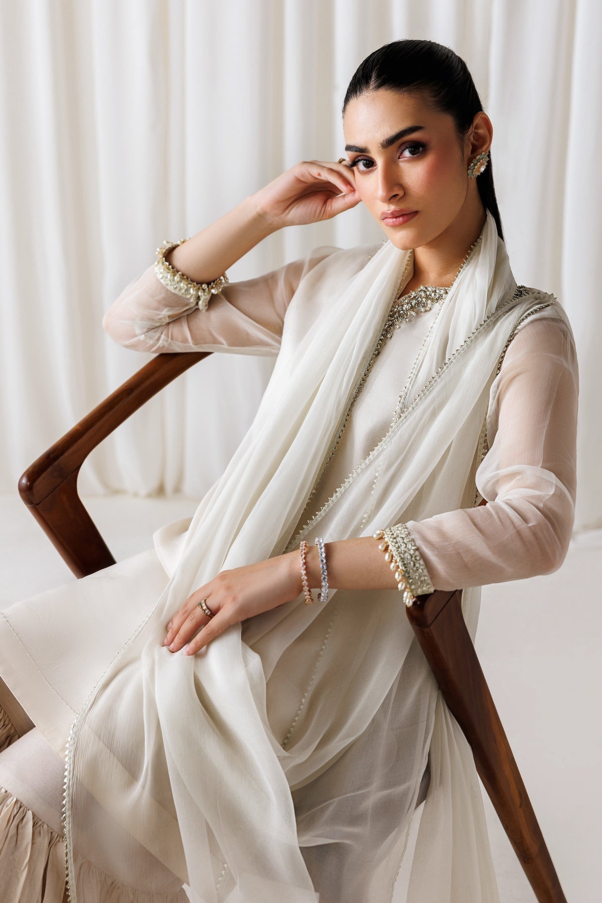 EMBROIDERED CHIFFON EN-1293
