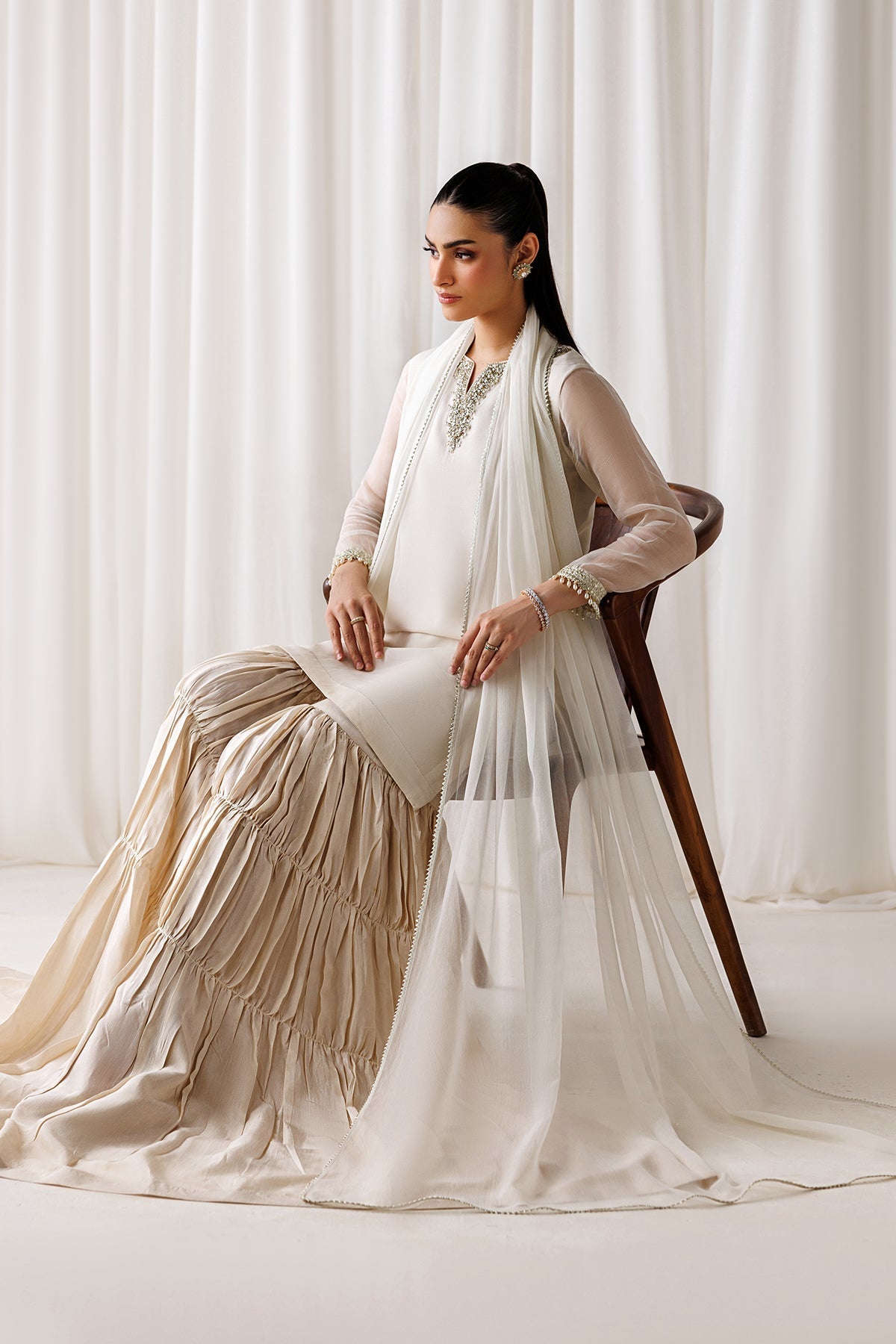 EMBROIDERED CHIFFON EN-1293