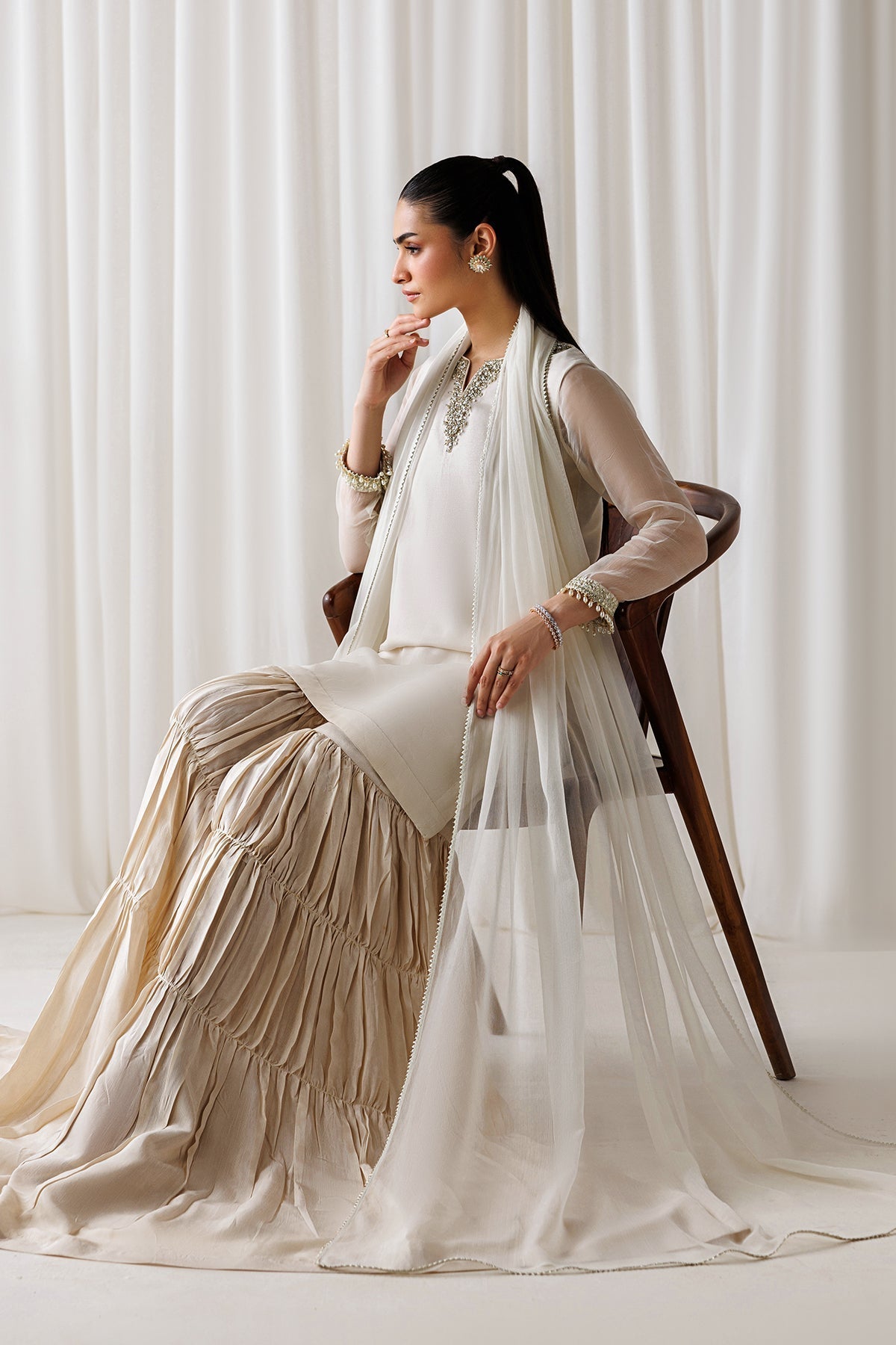 EMBROIDERED CHIFFON EN-1293