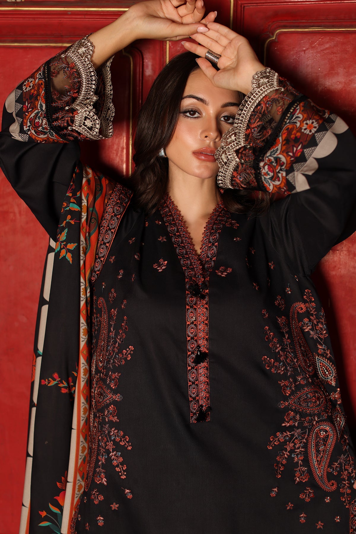 3-PC Stitched Embroidered Linen Collection  ANW7-02P