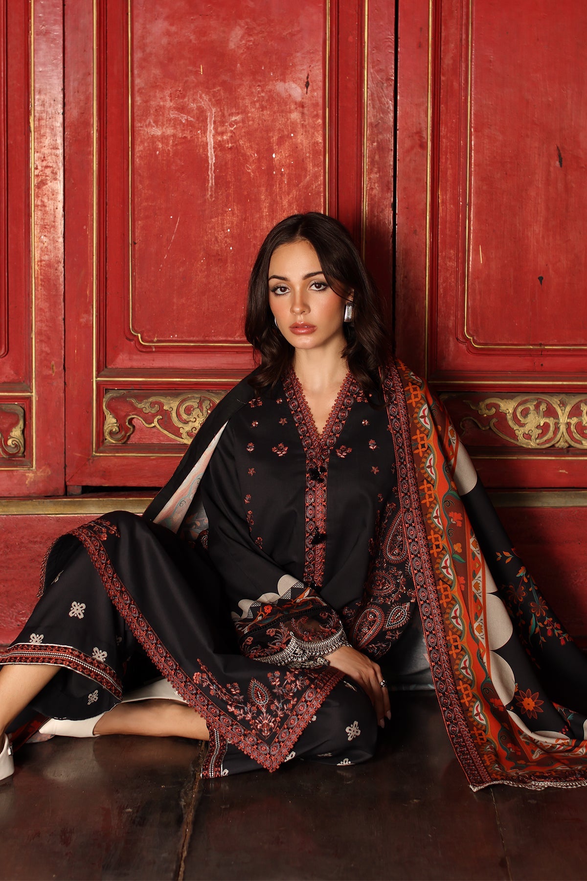 3-PC Stitched Embroidered Linen Collection  ANW7-02P