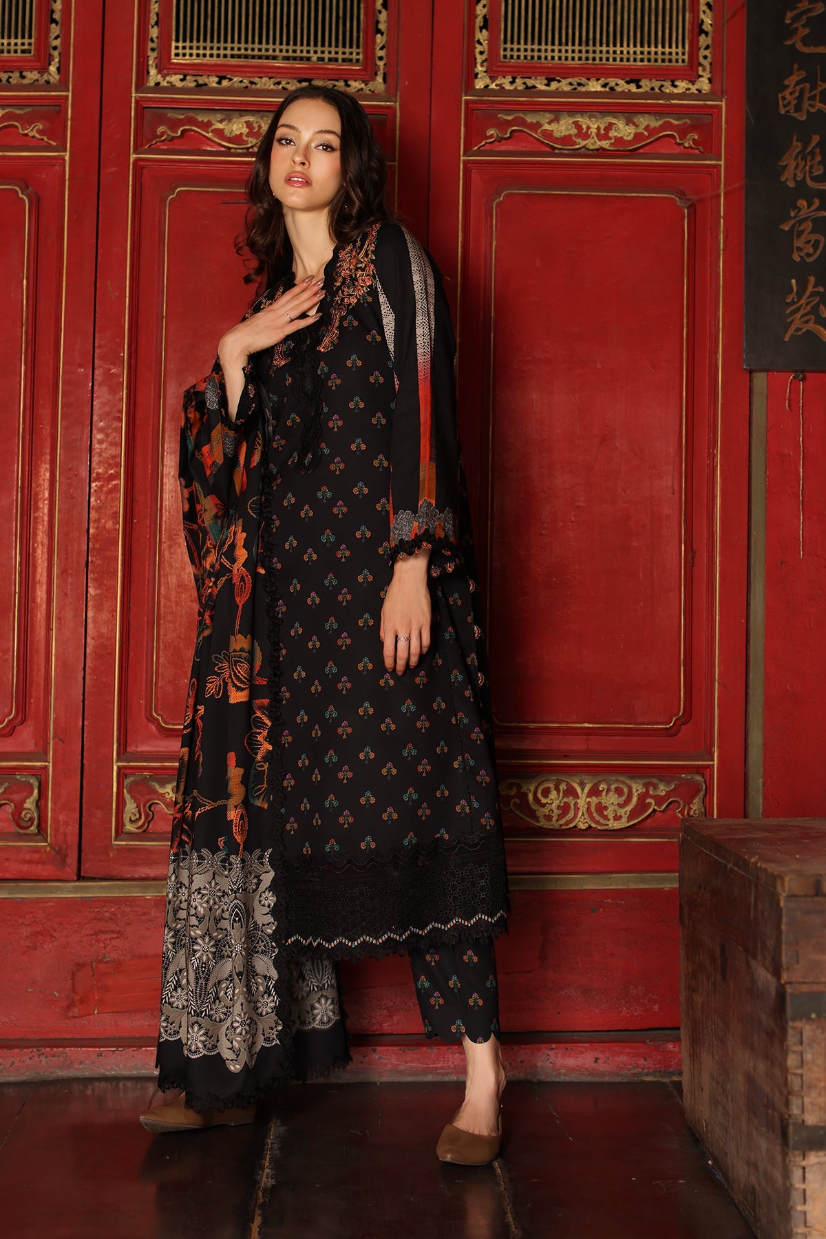3-PC Stitched Embroidered Linen Collection  ANW7-10P