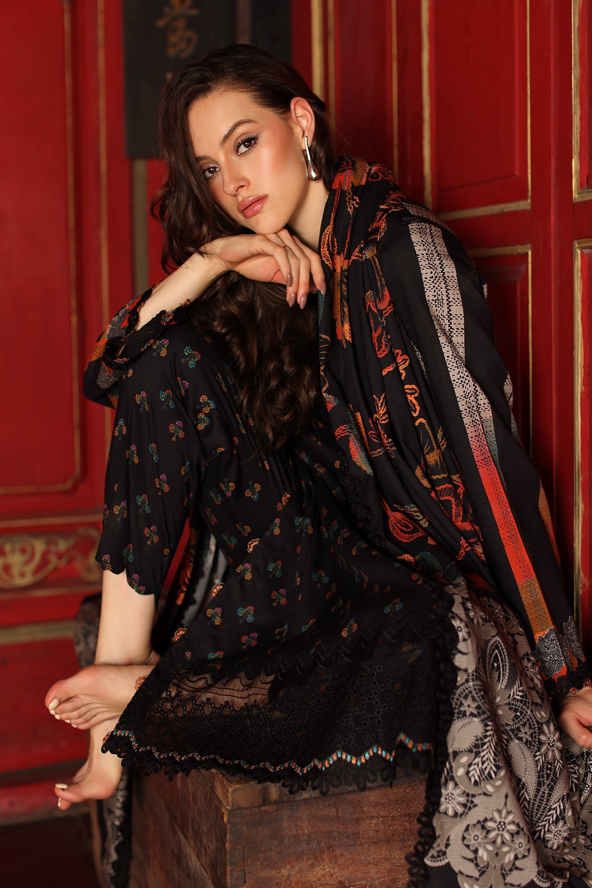 3-PC Stitched Embroidered Linen Collection  ANW7-10P