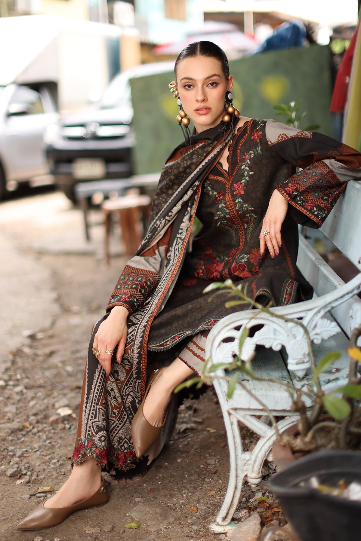 3-PC Stitched Embroidered Linen Collection  ANW7-07P
