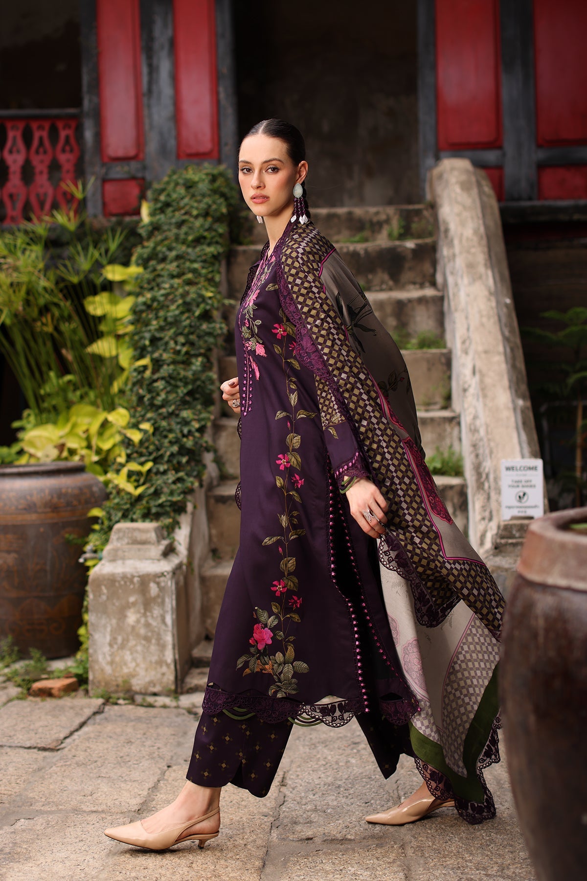 3-PC Stitched Embroidered Linen Collection CCW7-05P