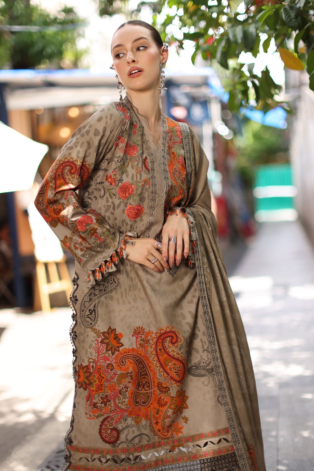 3-PC Stitched Embroidered Linen Collection  ANW7-04P