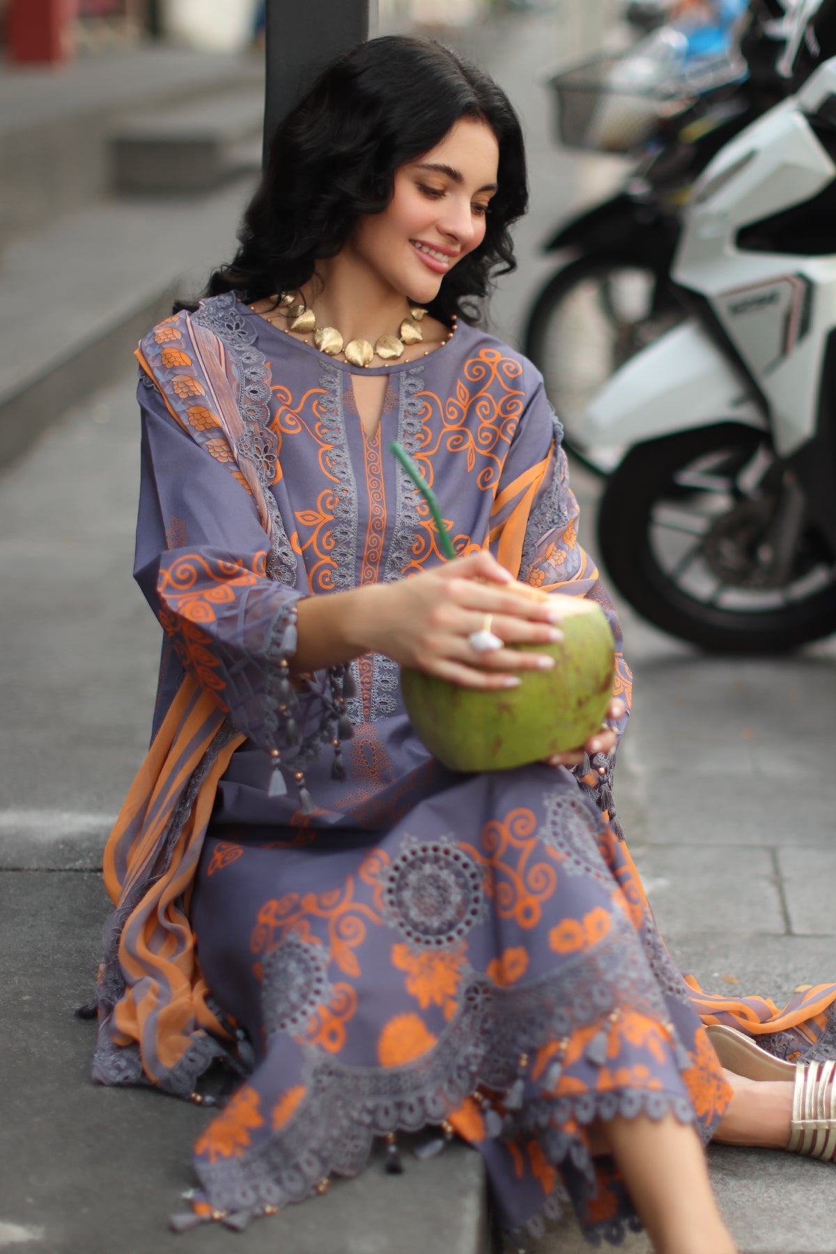 3-PC Stitched Embroidered Lawn  CC6-19P
