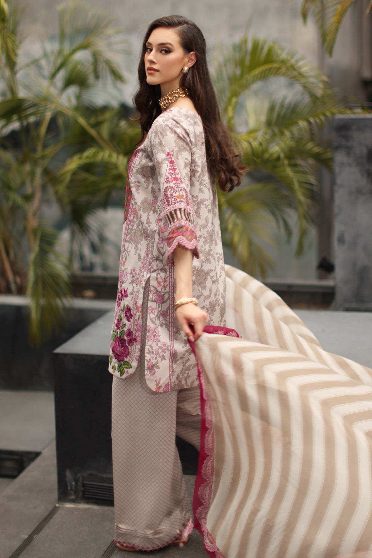 3-PC Stitched Embroidered Lawn Collection CNP-6-276