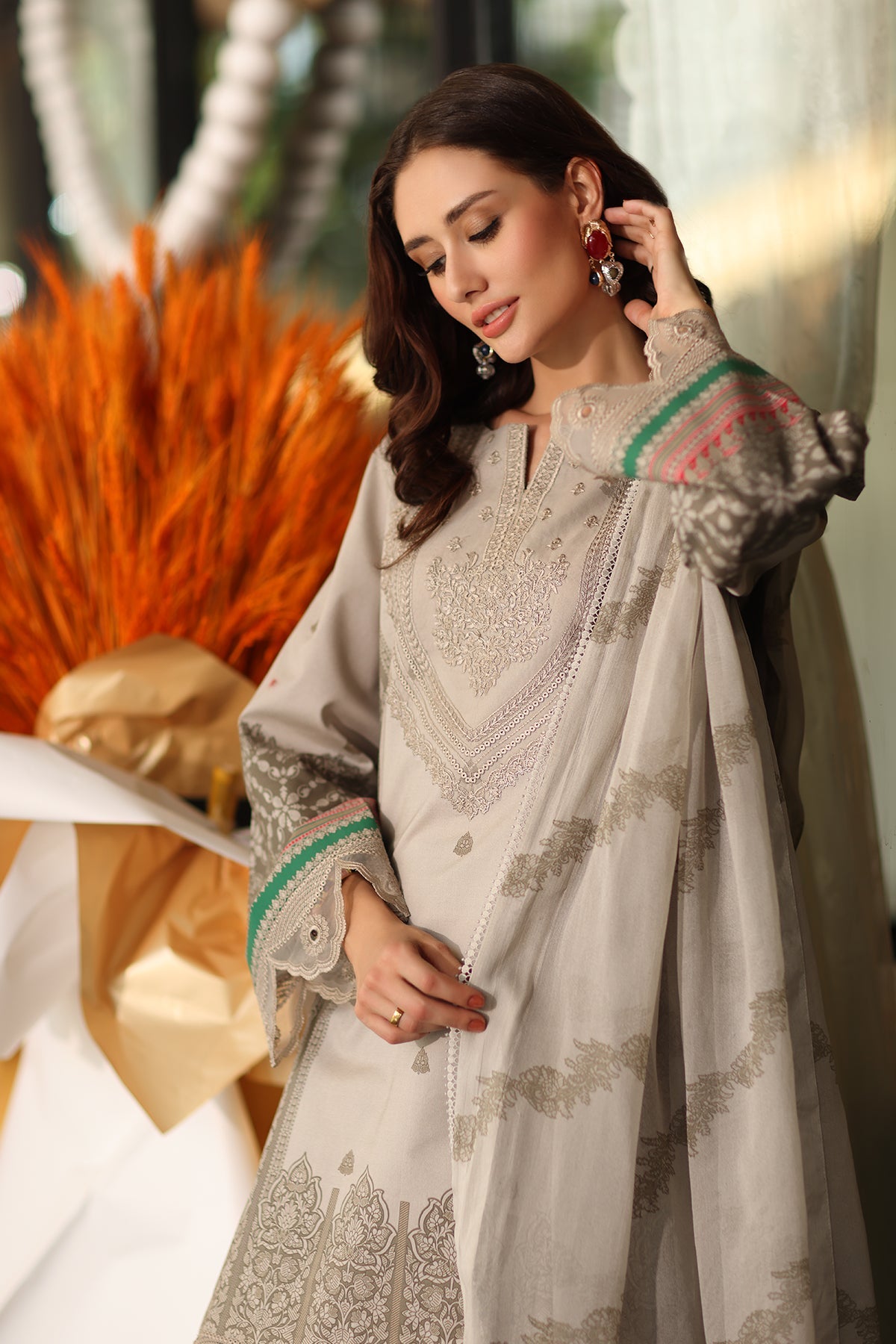 3-PC Stitched Embroidered Lawn Collection IN6-01P