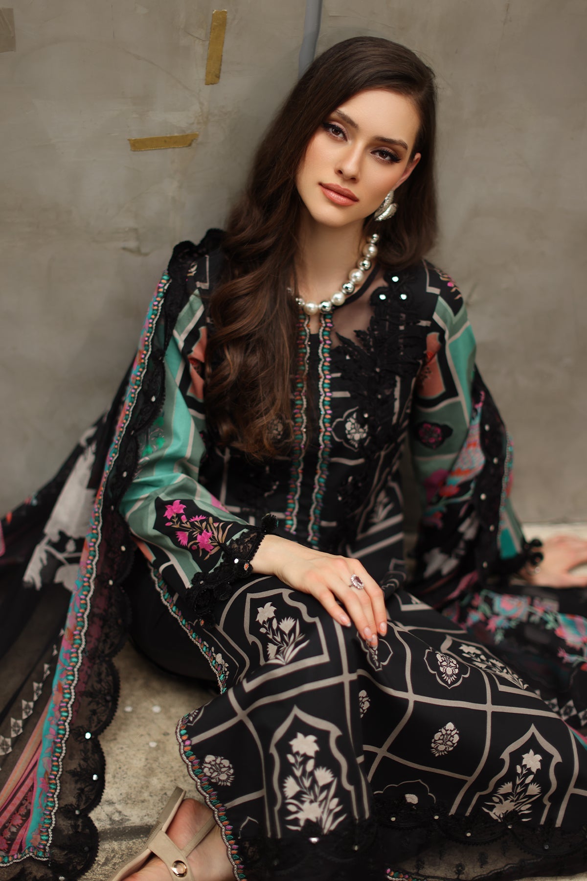 3-PC Stitched Embroidered Lawn  CC6-21P