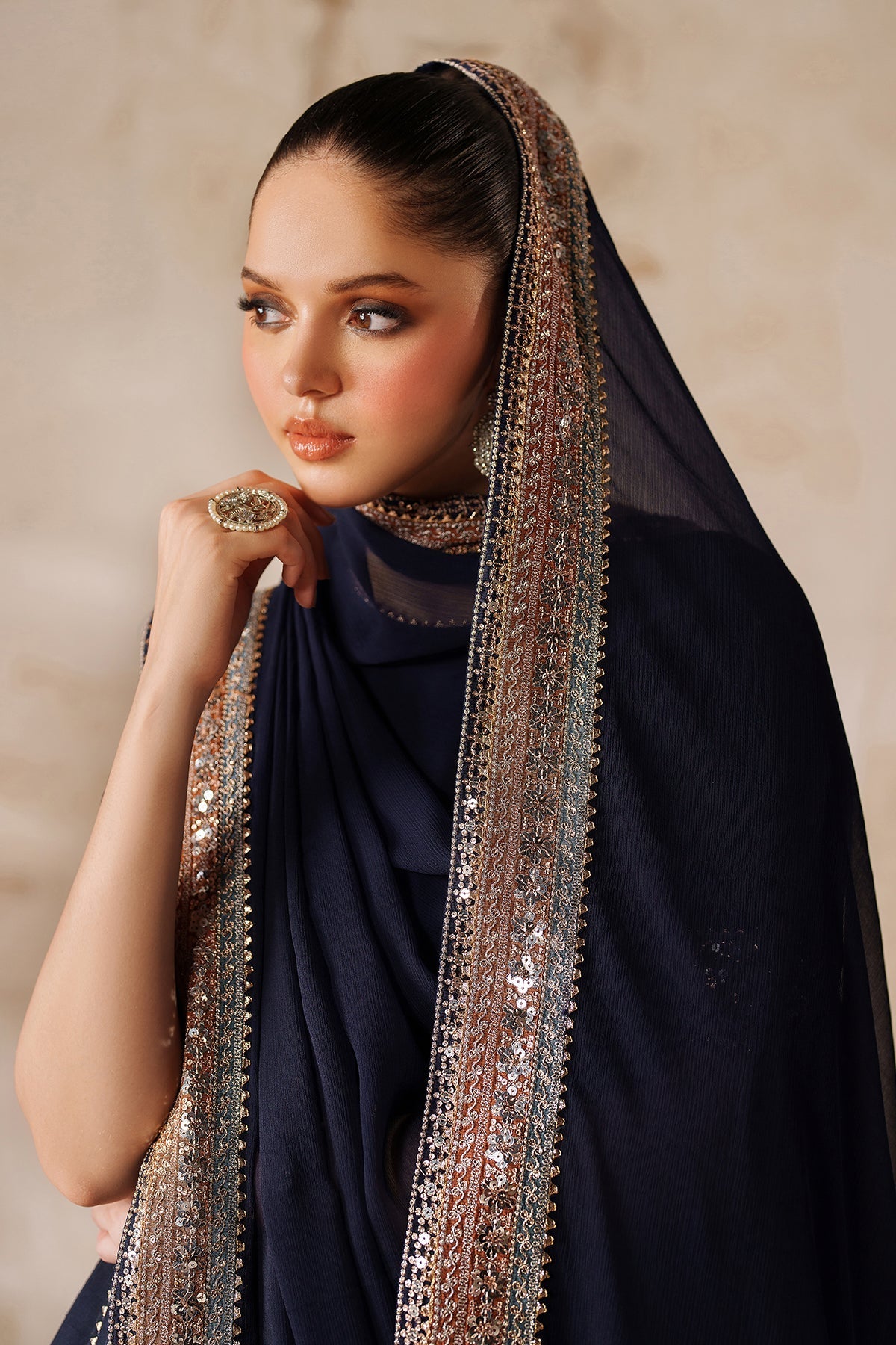 EMBROIDERED RAW SILK PR-1209
