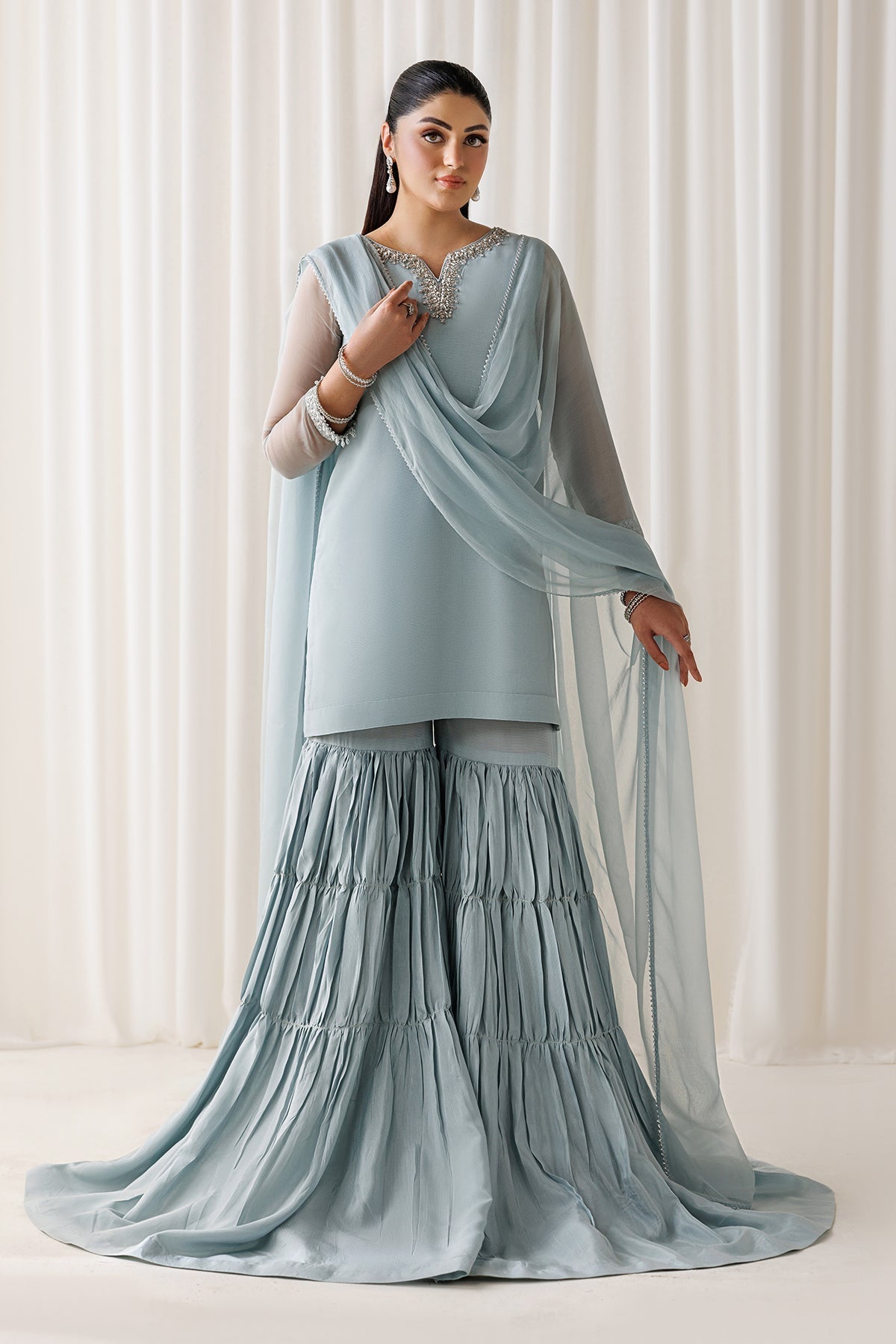 EMBROIDERED CHIFFON EN-1294