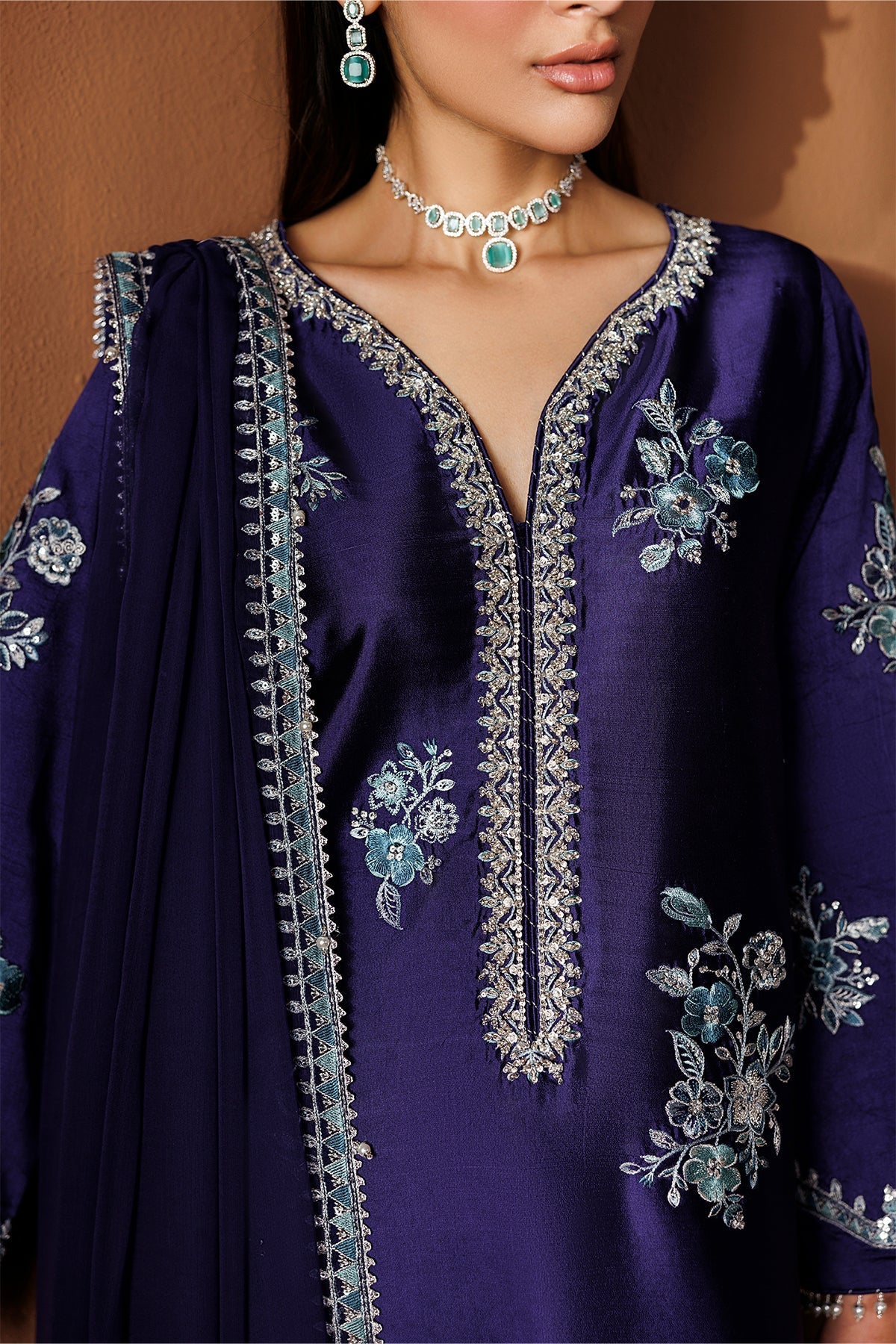 EMBROIDERED SHEESHA SILK PR-1284