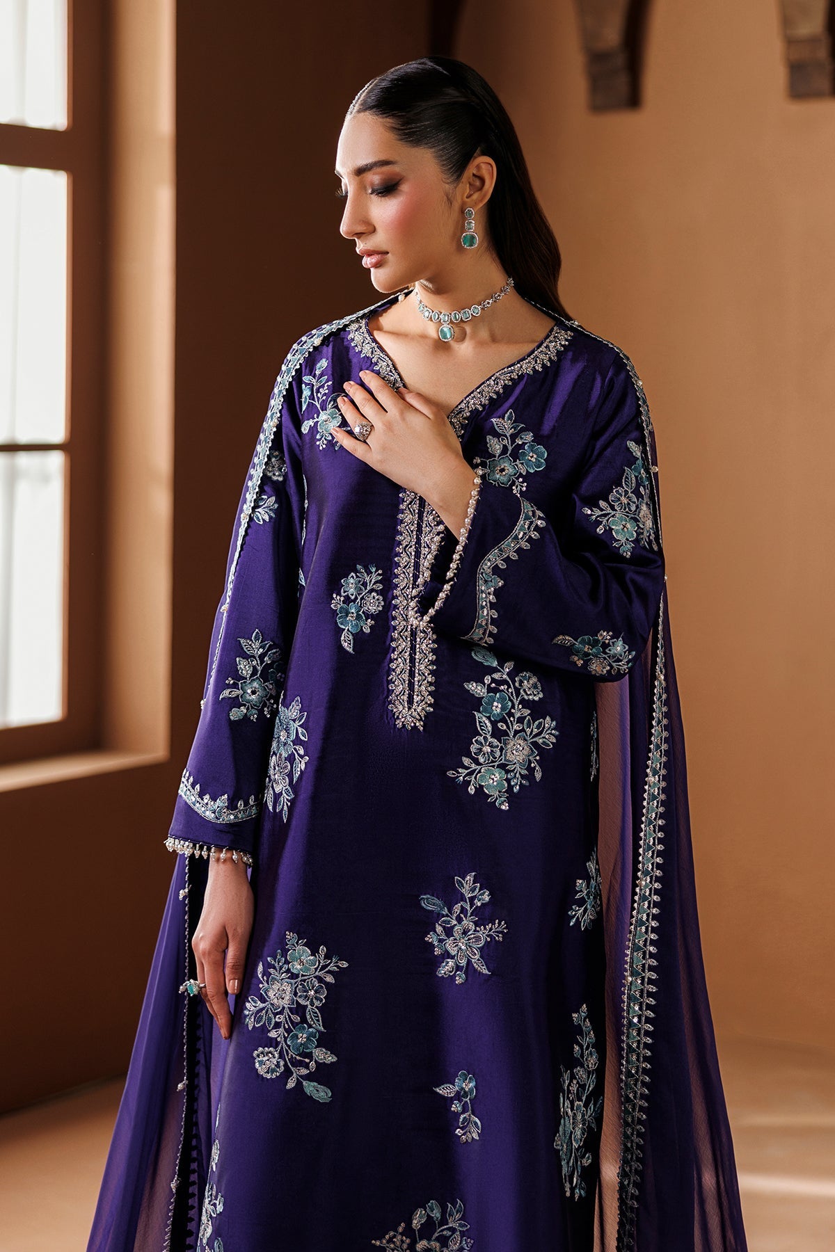 EMBROIDERED SHEESHA SILK PR-1284