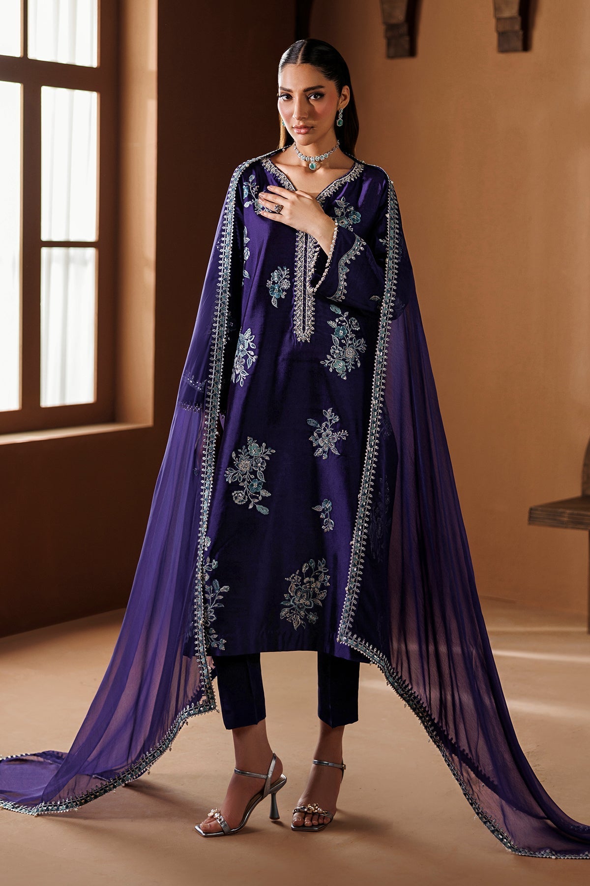 EMBROIDERED SHEESHA SILK PR-1284
