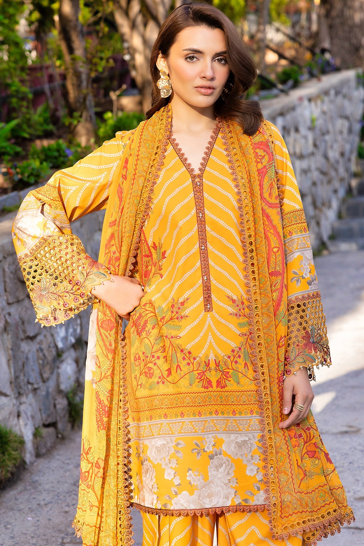 3-PC Stitched Embroidered Lawn Collection CRB6-14P
