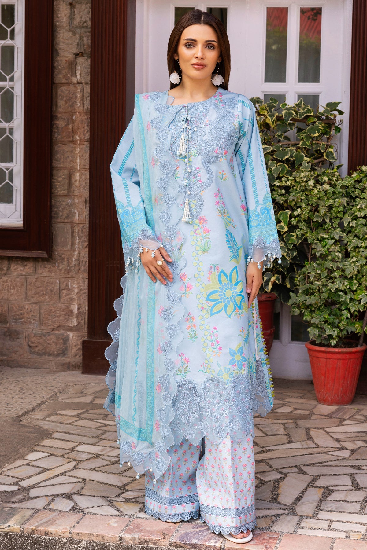 3-PC Stitched Embroidered Lawn Collection CRB6-18P