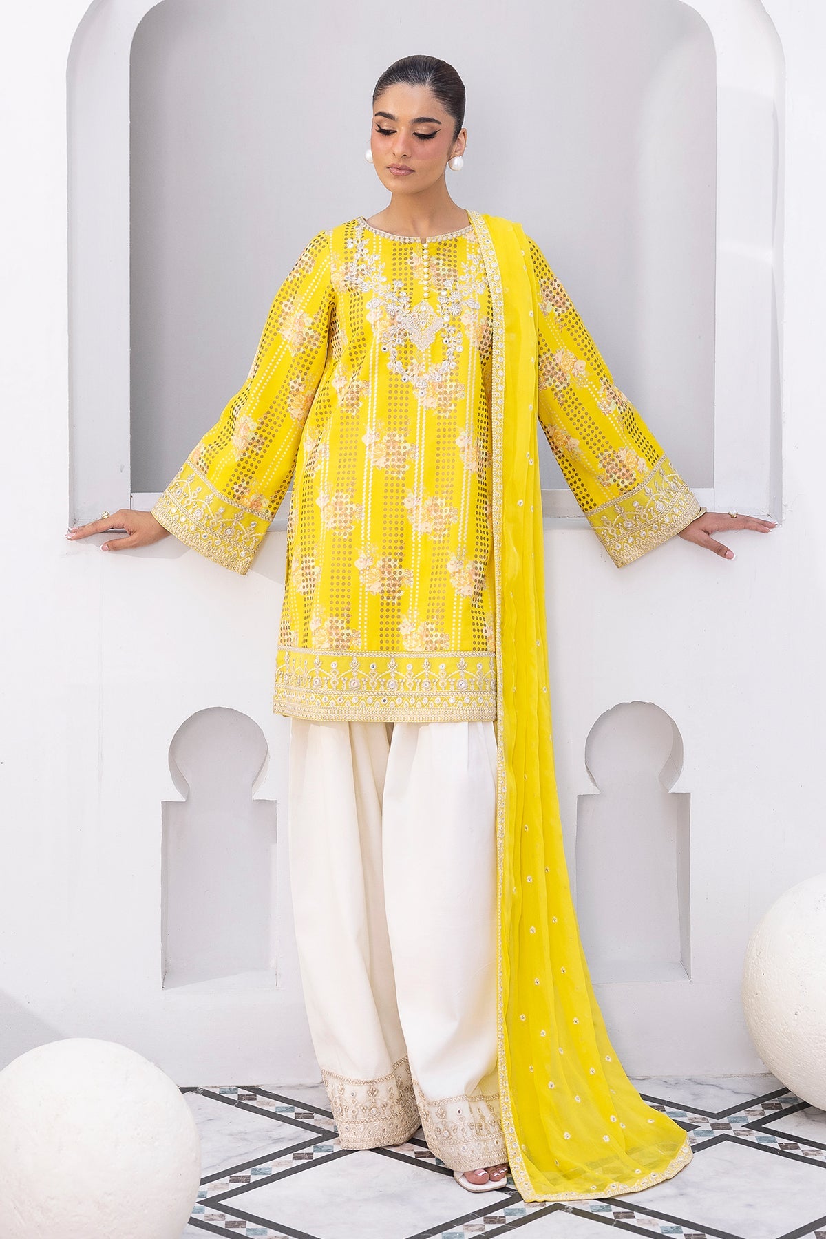 3-PC Embroidered Raw-Silk CMA-6-410