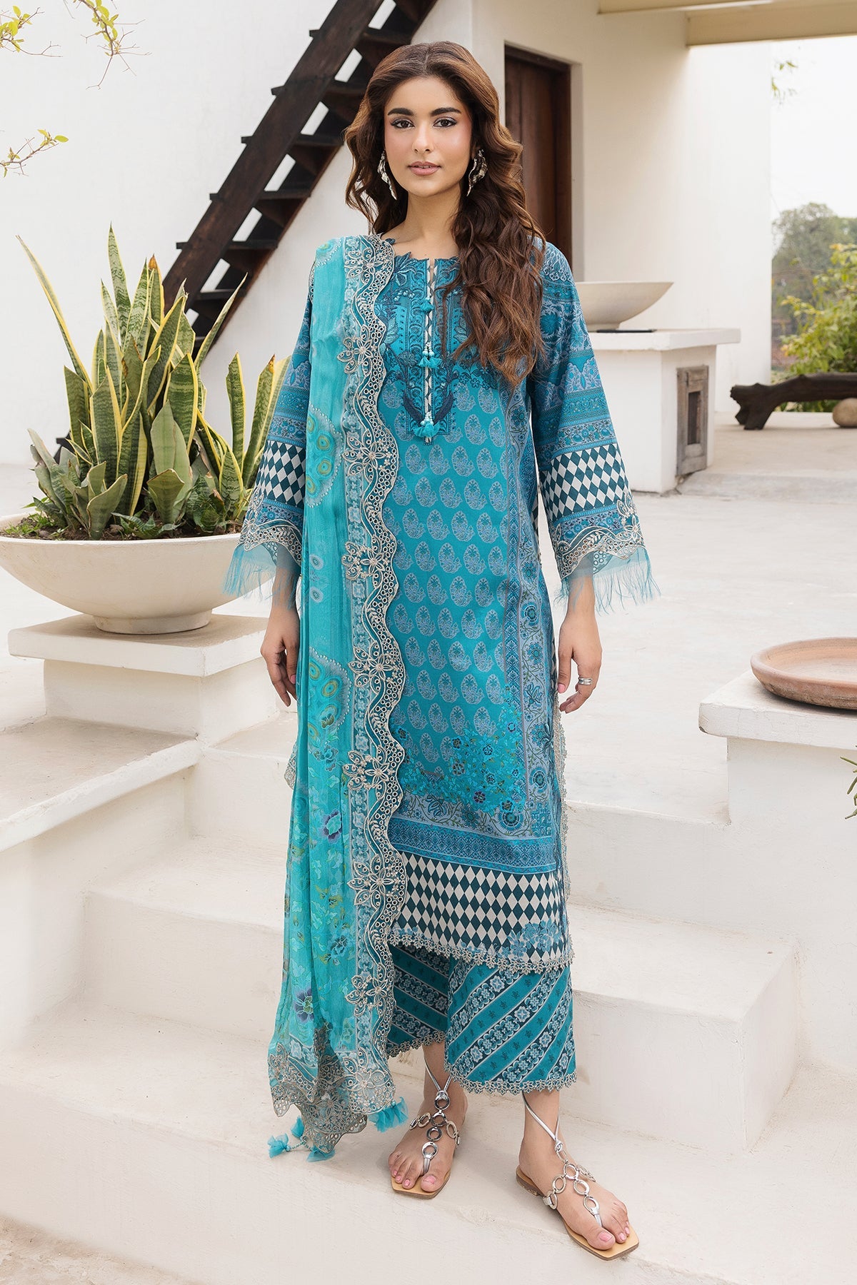 3-PC Stitched Embroidered Lawn  CC6-24P