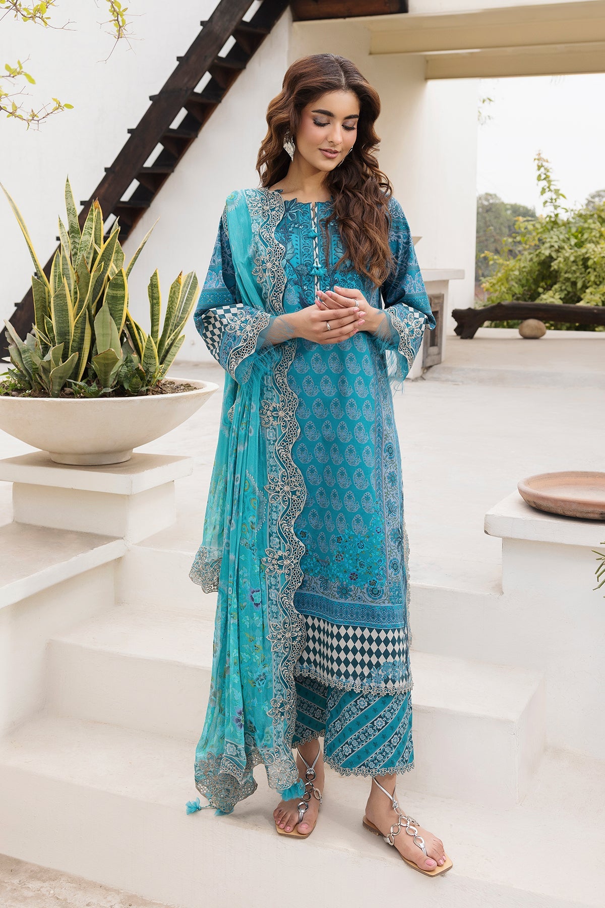 3-PC Stitched Embroidered Lawn  CC6-24P