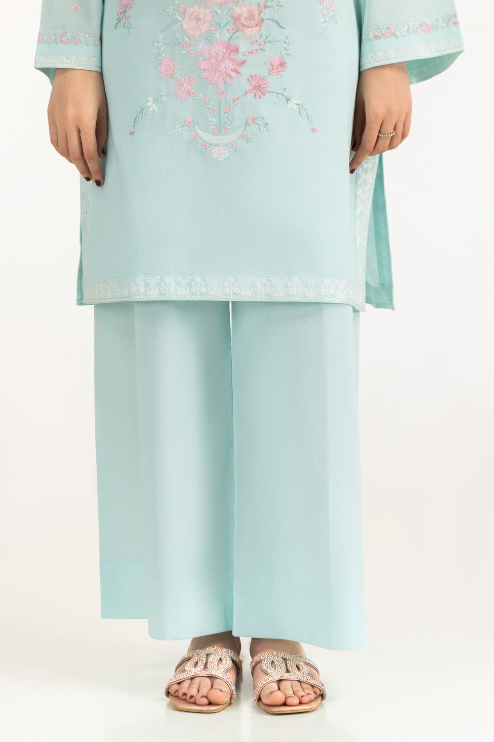 3PC Cambric Embroidered Suit