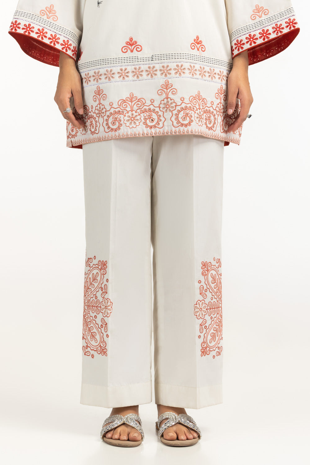3PC Cambric Embroidered Suit