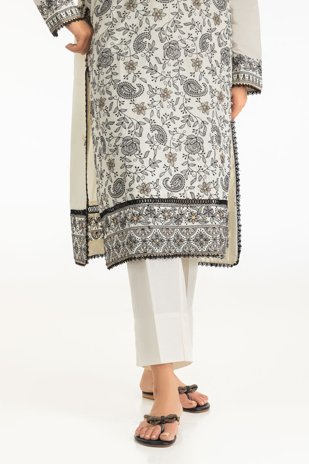 3PC Cambric Embroidered Suit