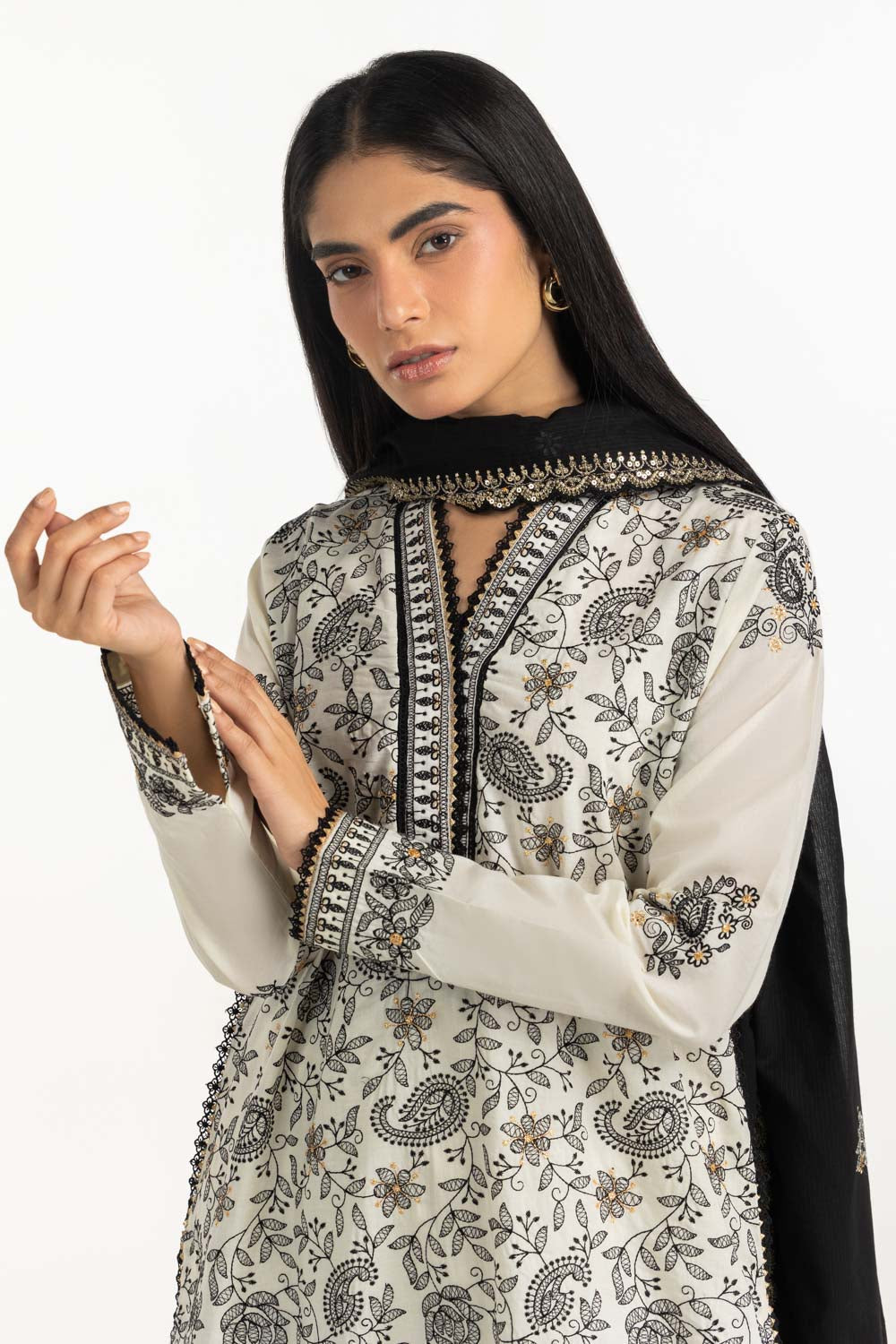 3PC Cambric Embroidered Suit