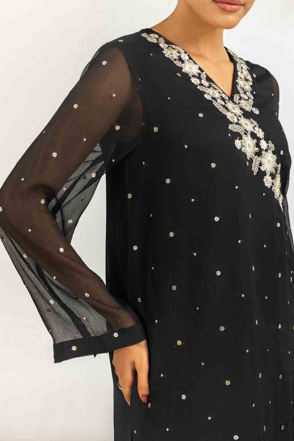 3PC Chiffon Embroidered Suit