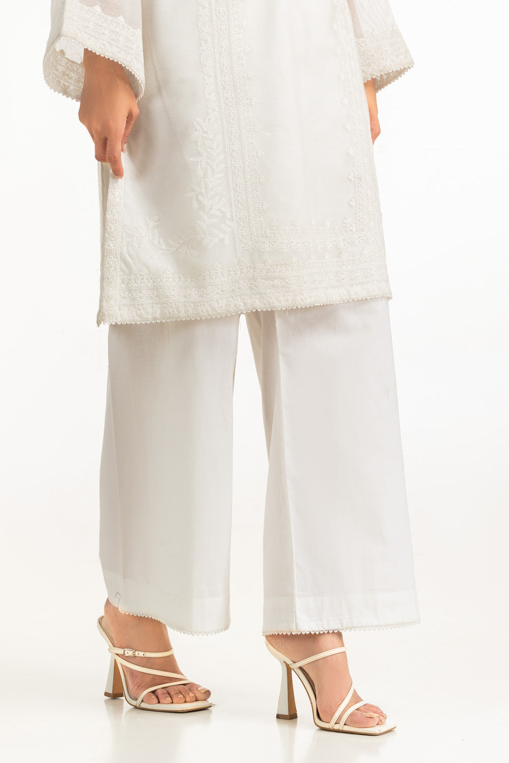 3PC Cotton Net Embroidered Suit