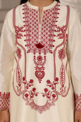 3PC Cotton Net Embroidered Suit