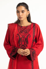 3PC Cotton Net Embroidered Suit