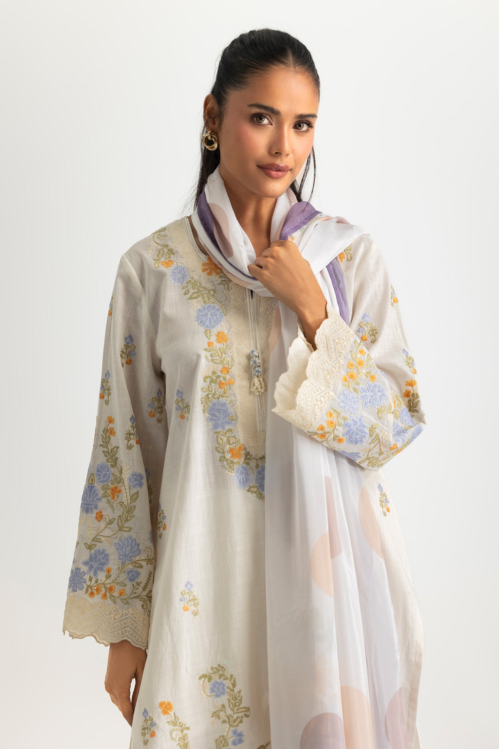 3PC Cross Hatch Embroidered Suit