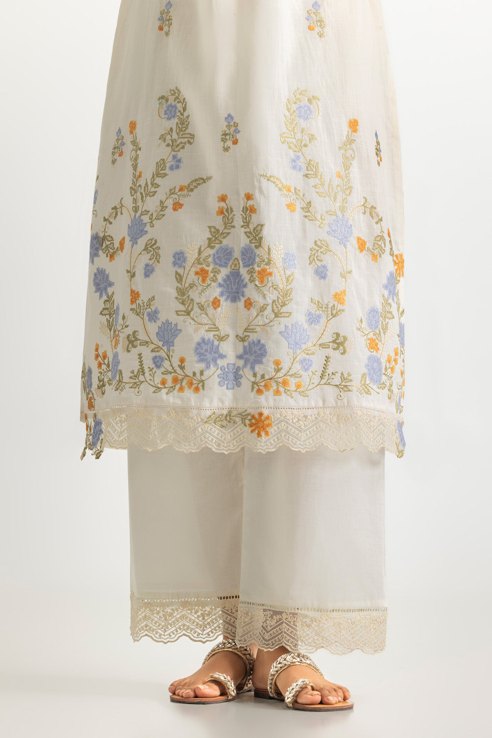 3PC Cross Hatch Embroidered Suit