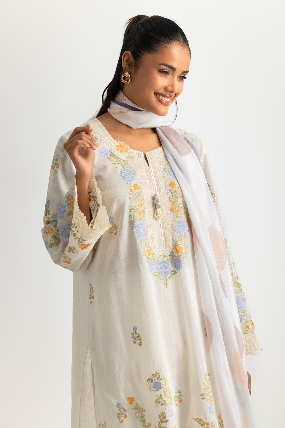 3PC Cross Hatch Embroidered Suit