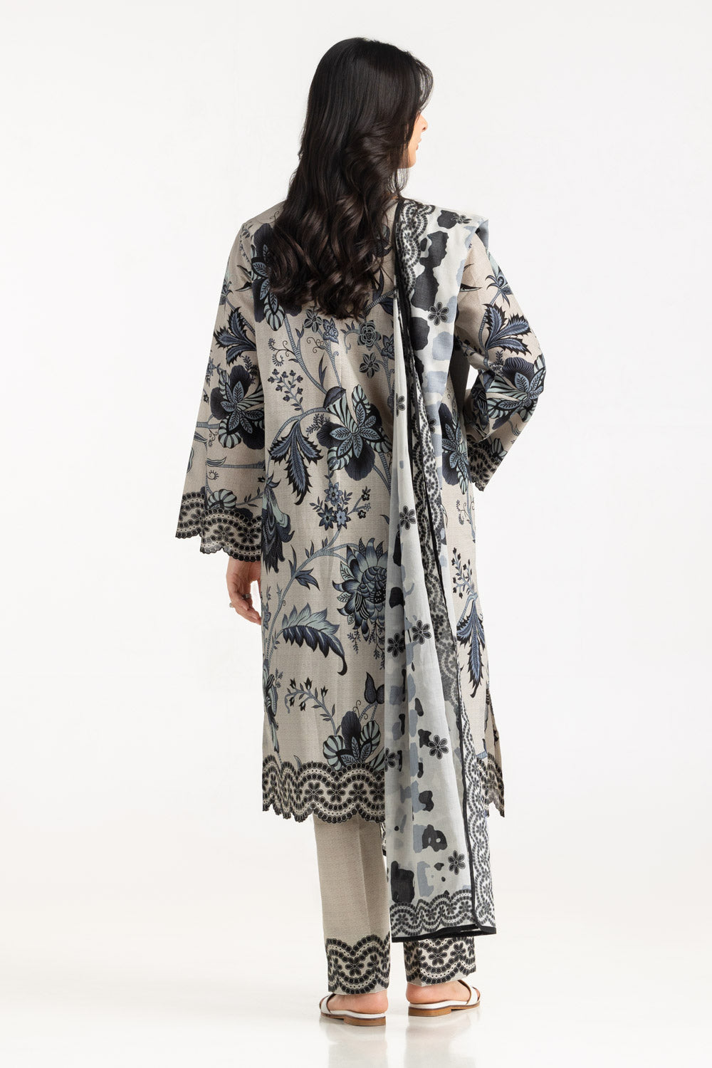 3PC Cross Hatch Printed Suit