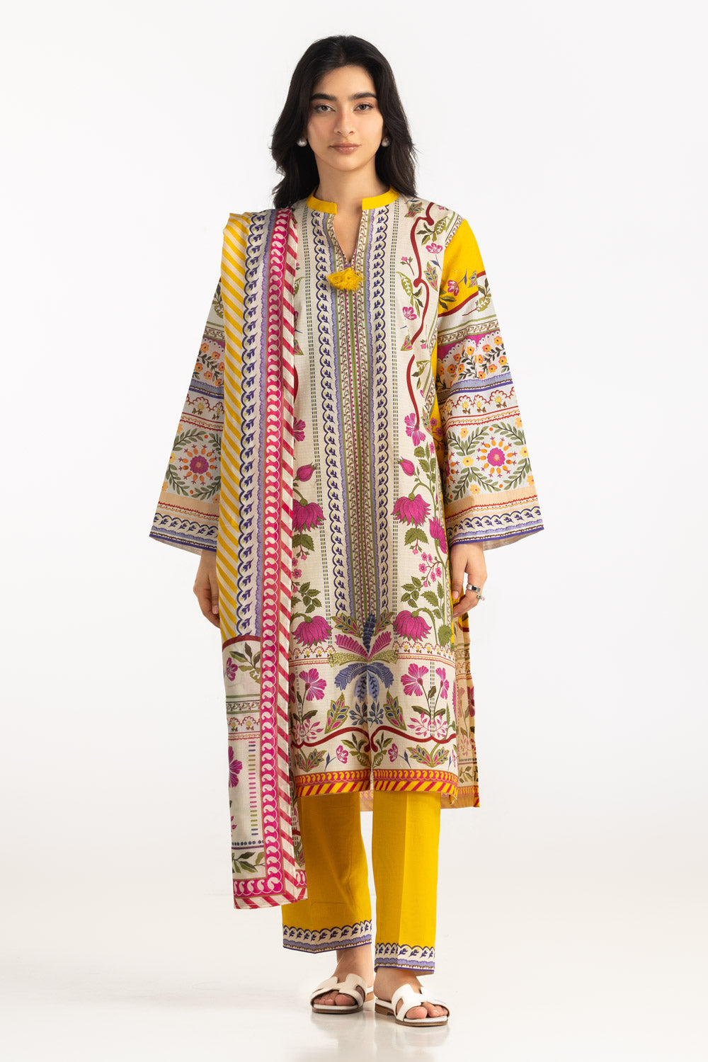 3PC Dobby Printed Suit