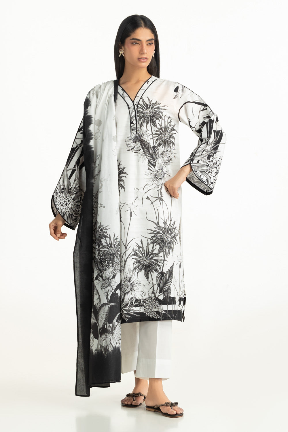 3PC Dobby Printed Suit