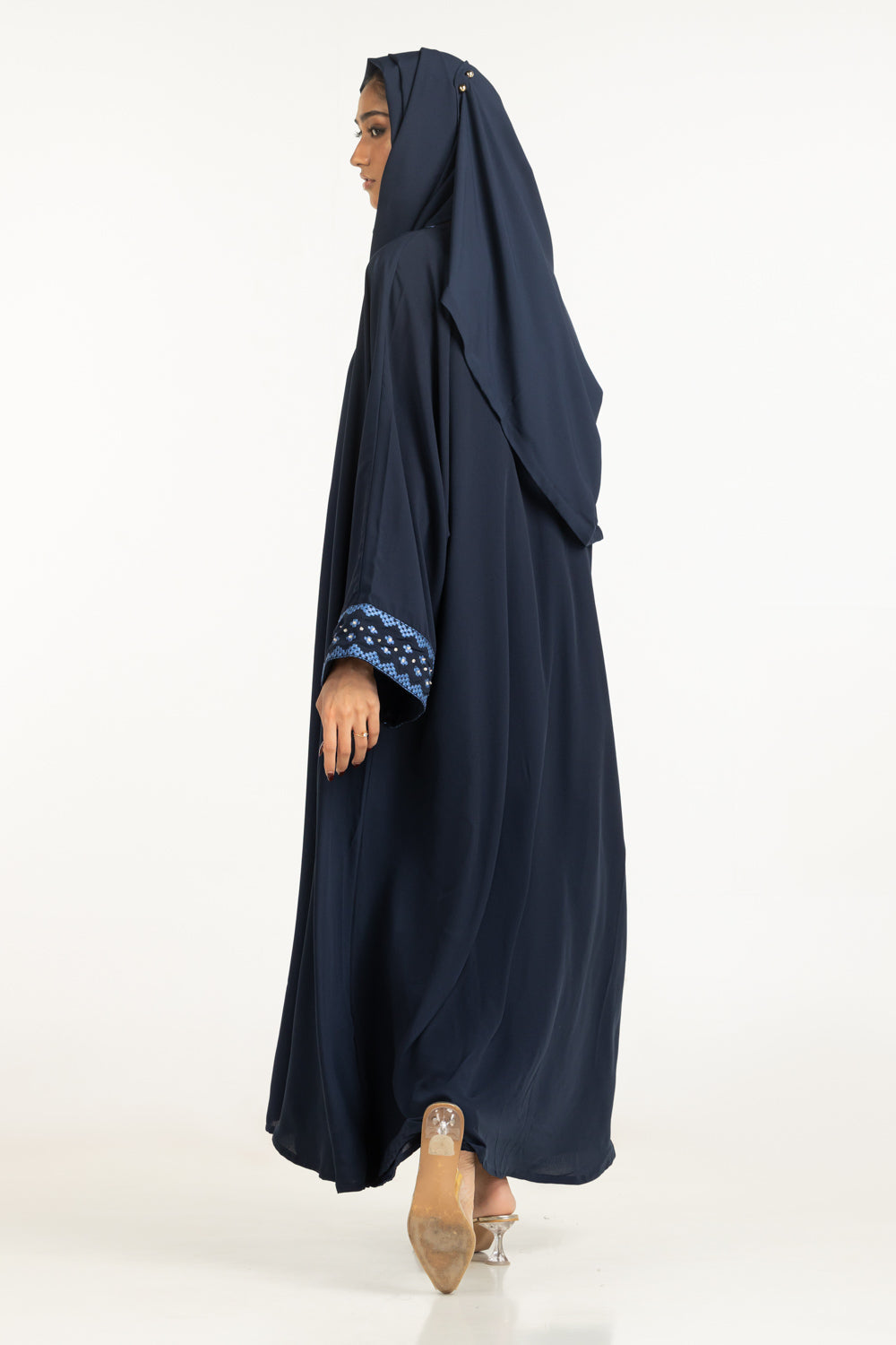 3PC Georgette Embroidered Abaya