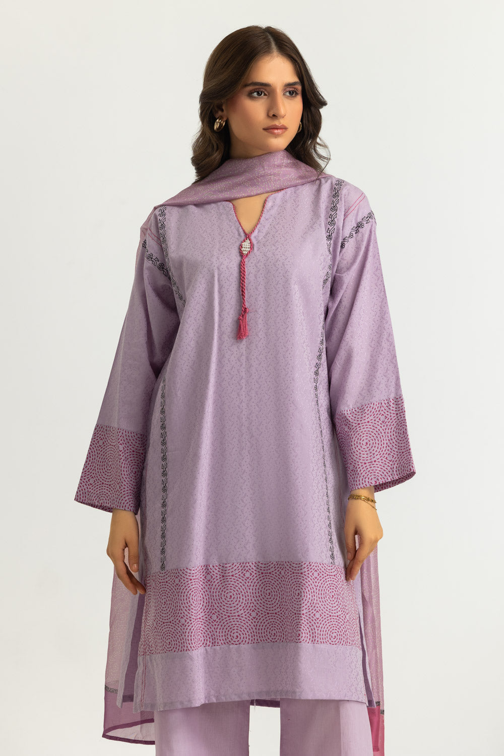 3PC Jacquard Block Printed Suit