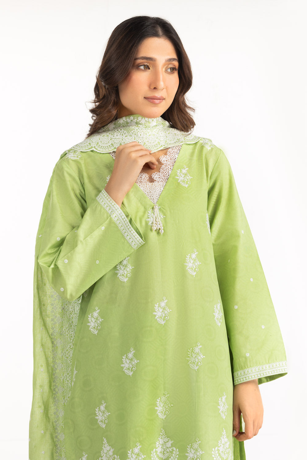 3PC Jacquard Embroidered Suit
