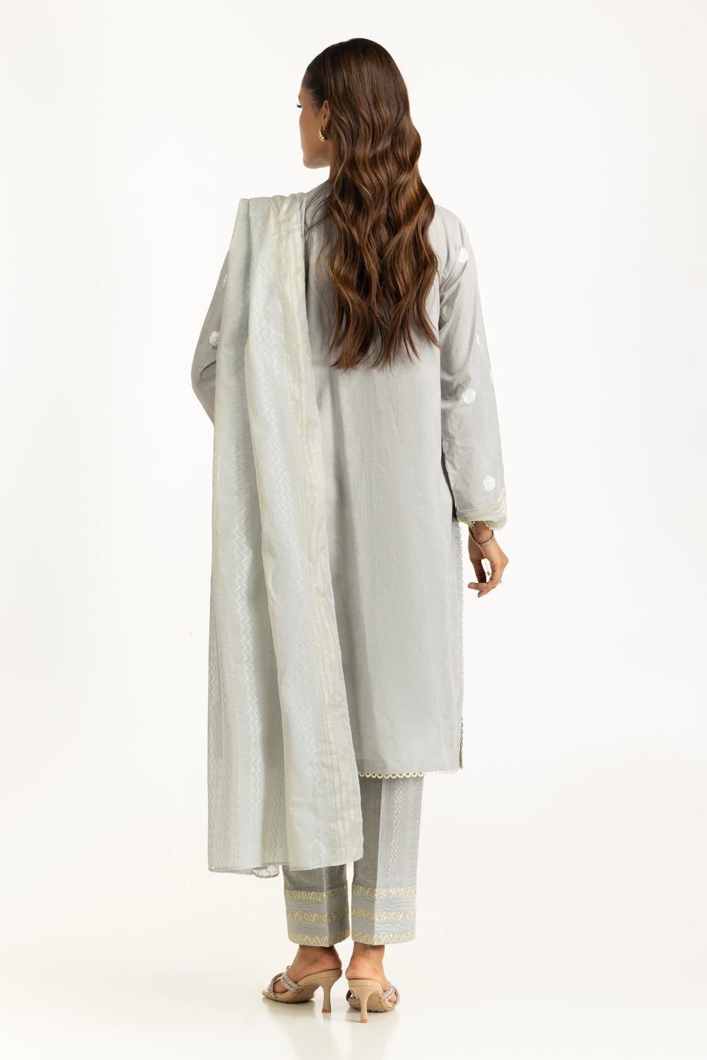 3PC Jacquard Suit With Embroidered
